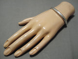 Thick Hand Tooled Vintage Native American Navajo Sterling Silver Bracelet-Nativo Arts
