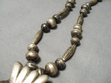 Superior Vintage Native American Navajo Torpedo Sterling Silver Turquoise Necklace Old-Nativo Arts
