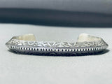Tremendous Native American Navajo Sterling Silver Bracelet Signed Wylie Secatero-Nativo Arts