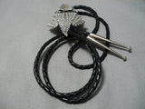 Important Benny Yazzie Toad Sterling Silver Native American Toad Bolo Tie-Nativo Arts