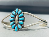 Lovely Vintage Native American Navajo Blue Gem Turquoise Sterling Silver Bracelet-Nativo Arts