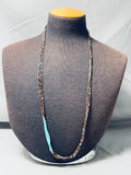 Hypnotic Vintage Santo Domingo Turquoise Penn Shell Sterling Silver Necklace-Nativo Arts