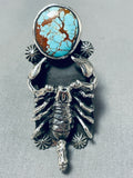 Striking San Felipe Red Mountain Turquoise Sterling Silver Scorpion Ring-Nativo Arts