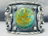 140 Gram Monster Native American Green Turquoise Sterling Silver Bracelet-Nativo Arts