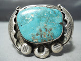 Authentic Vintage Native American Navajo Chunky Turquoise Sterling Silver Bracelet-Nativo Arts