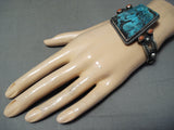 Native American Most Unique Rare Blue Diamond Turquoise Sterling Silver Bracelet-Nativo Arts