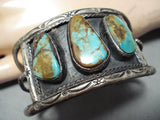 Rare Vintage Native American Navajo Royston Turquoise Sterling Silver Bracelet Old-Nativo Arts