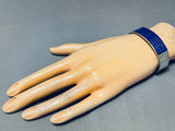 One Of The Best Vintage Native American Zuni Lapis Inlay Sterling Silver Bracelet-Nativo Arts