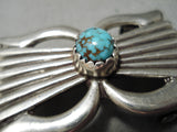 Native American Important Vintage Cochiti Joseph H Quintana Turquoise Sterling Silver Buckle-Nativo Arts
