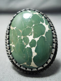 Important Vintage Native American Navajo Verdy Jake Turquoise Sterling Silver Ring-Nativo Arts