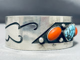 Important Red Mountain Turquoise Vintage Native American Navajo Sterling Silver Bracelet-Nativo Arts