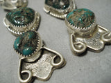 Museum Quality Vintage Native American Navajo Rare Turquoise Sterling Silver Earrings-Nativo Arts