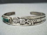 Highly Detailed Vintage Native American Navajo Turquoise Kachina Sterling Silver Bracelet-Nativo Arts