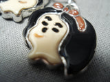 Charming Zuni Inlay Sterling Silver Snow White Earrings Native American-Nativo Arts