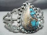 Best Early Bisbee Turquoise Vintage Native American Navajo Sterling Silver Bracelet Cuff-Nativo Arts