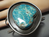 Shadow Mote Vintage Native American Navajo Gilbert Turquoise Sterling Silver Bracelet Old-Nativo Arts