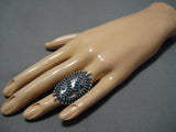 Museum Quality Vintage Native American Zuni Turquoise Sterling Silver Ring Old-Nativo Arts