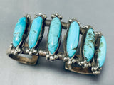 One Of The Most Unique Vintage Native American Navajo Bisbee Turquoise Sterling Silver Bracelet-Nativo Arts