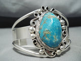 Incredible Nez Native American Navajo Kingman Turquoise Sterling Silver Bracelet-Nativo Arts