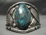 One Of The Biggest Vintage Native American Navajo Royston Turquoise Sterling Silver Bracelet Old-Nativo Arts