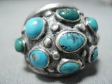 Fantastic Vintage Navajo Turquoise Sterling Silver Ring Native American Old-Nativo Arts