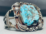 Important Andy Kirk Vintage Native American Navajo Turquoise Sterling Silver Bracelet Old-Nativo Arts