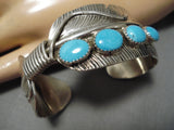 Impressive Vintage Native American Navajo Easter Blue Turquoise Sterling Silver Bracelet-Nativo Arts