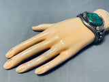 Important Vintage Santo Domingo Ray Lovato Turquoise Sterling Silver Bracelet-Nativo Arts