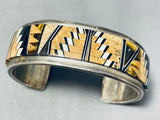 Tommy Jackson Best Vintage Tigers Eye Inlay Sterling Silver Bracelet-Nativo Arts