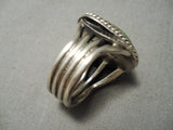 Importanrt Vintage Native American Navajo Carico Lake Turquoise Sterling Silver Ring-Nativo Arts