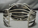 Most Intricate Vintage Native American Navajo Sterling Silver Coil Royston Turquoise Bracelet-Nativo Arts
