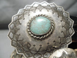 Heavy Don Dorthy Vintage Native American Navajo Green Turquoise Sterling Silver Concho Belt-Nativo Arts