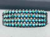 One Of The Best Early 1900's Vintage Native American Zuni Turquoise Sterling Silver Bracelet-Nativo Arts