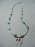 Beautiful Vintage Native American Navajo Turquoise Sterling Silver Necklace-Nativo Arts