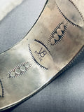 Important One Of Best Vintage Native American Navajo Detailed Sterling Silver Bracelet-Nativo Arts
