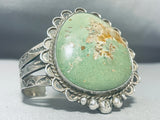 Huge Vintage Native American Navajo Green Turquoise Sterling Silver Bracelet-Nativo Arts