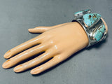 Extraordinary Native American Navajo 8 Turquoise Sterling Silver Bracelet-Nativo Arts