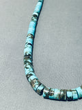 Veryn Old And Rare Vintage Native American Navajo Blue Diamond Turquoise Heishi Necklace-Nativo Arts