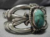Striking Vintage Zuni Native American Green Turquoise Sterling Silver Bracelet-Nativo Arts