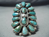 Amazing Navajo Royston Turquoise Cluster Sterling Silver Ring Native American-Nativo Arts
