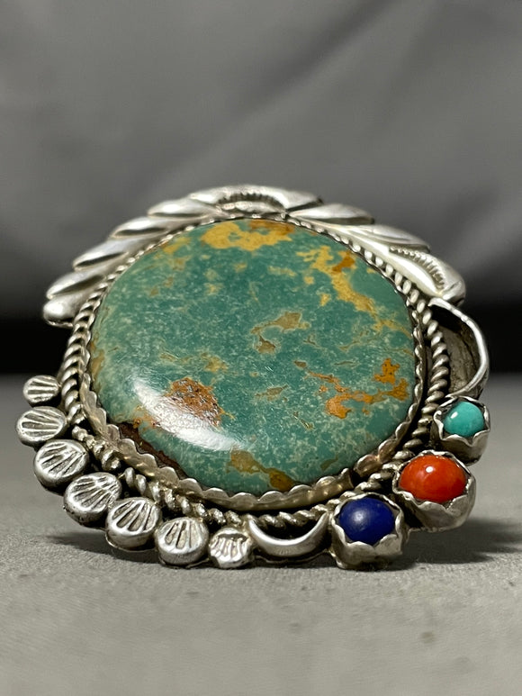 One Of The Biggest Vintage Native American Navajo Royston Turquoise Sterling Silver Ring-Nativo Arts