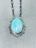 Captivating San Felipe Pilot Mountain Turquoise Sterling Silver Necklace-Nativo Arts