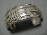 Superior Vintage Navajo Sun Plant Sterling Silver Native American Bracelet Cuff-Nativo Arts