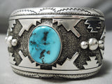 One Of Biggest Vintage Native American Navajo Thomas Singer Turquoise Sterling Silver Bracelet-Nativo Arts