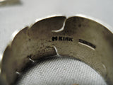 Important Vintage Native American Navajo Michael Kirk Feather Sterling Silver Earrings Old-Nativo Arts