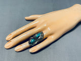 Rare Vintage Native American Navajo Carico Lake Turquoise Sterling Silver Ring-Nativo Arts