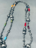 Native American One Of The Most Unique Turquoise Coral Sterling Silver Necklace-Nativo Arts