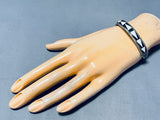 Impressive Vintage Native American Zuni Jet Stone & Synthetic Opal Sterling Silver Bracelet-Nativo Arts