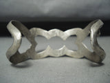 Twisted Tooth Vintage Native American Navajo Sterling Silver Bracelet Cuff Old-Nativo Arts