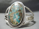 Superior Vintage Native American Navajo Royston Turquoise Sterling Silver Bracelet Old-Nativo Arts